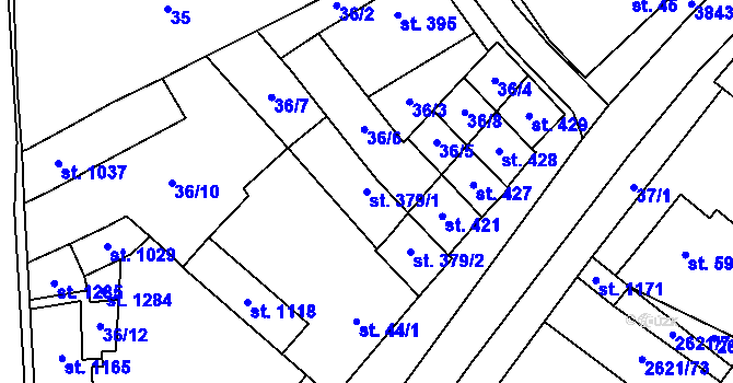 Parcela st. 379/1 v KÚ Rakvice, Katastrální mapa