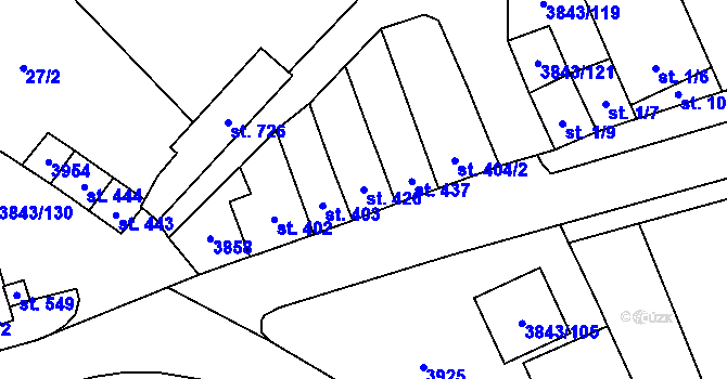 Parcela st. 426 v KÚ Rakvice, Katastrální mapa