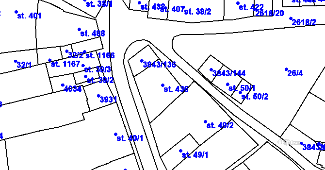Parcela st. 436 v KÚ Rakvice, Katastrální mapa