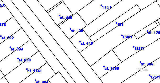 Parcela st. 449 v KÚ Rakvice, Katastrální mapa
