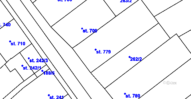 Parcela st. 779 v KÚ Rakvice, Katastrální mapa