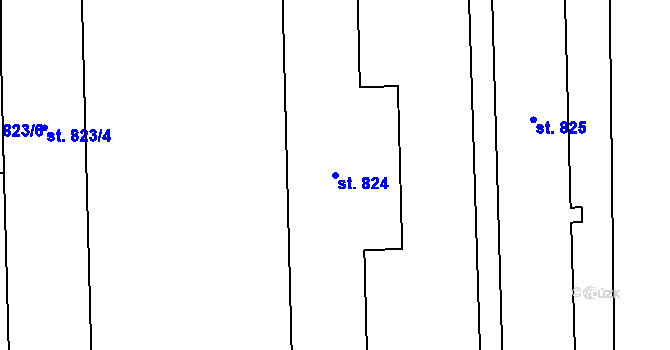 Parcela st. 824 v KÚ Rakvice, Katastrální mapa