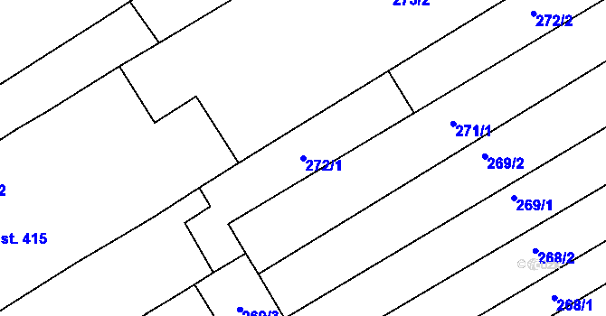 Parcela st. 272/1 v KÚ Rakvice, Katastrální mapa