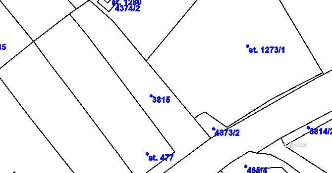 Parcela st. 1124/2 v KÚ Rakvice, Katastrální mapa