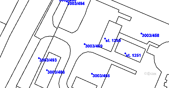 Parcela st. 3003/469 v KÚ Rakvice, Katastrální mapa