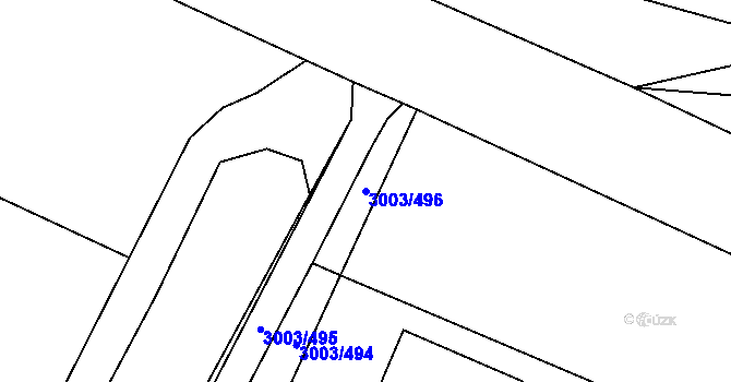 Parcela st. 3003/496 v KÚ Rakvice, Katastrální mapa