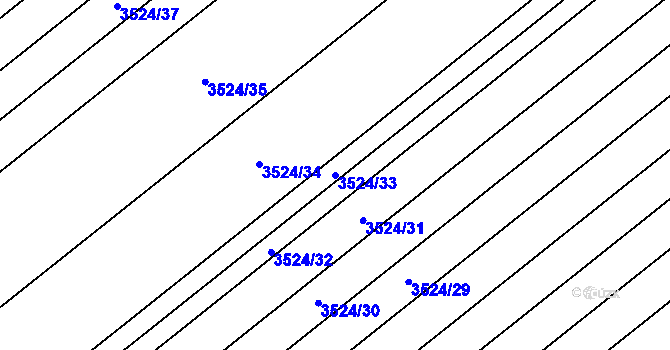 Parcela st. 3524/33 v KÚ Rakvice, Katastrální mapa