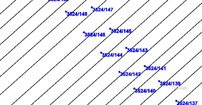 Parcela st. 3524/144 v KÚ Rakvice, Katastrální mapa