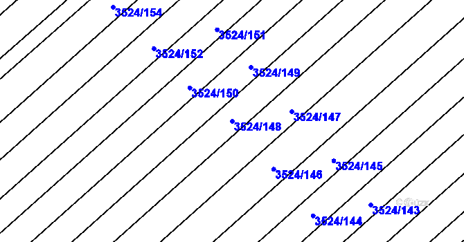 Parcela st. 3524/148 v KÚ Rakvice, Katastrální mapa
