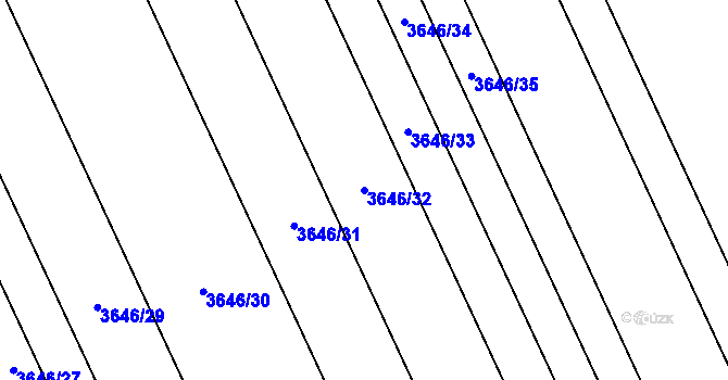 Parcela st. 3646/32 v KÚ Rakvice, Katastrální mapa