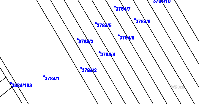 Parcela st. 3784/4 v KÚ Rakvice, Katastrální mapa