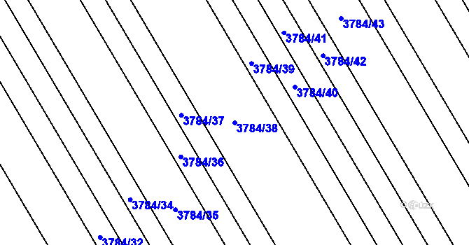 Parcela st. 3784/38 v KÚ Rakvice, Katastrální mapa