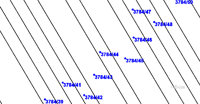 Parcela st. 3784/44 v KÚ Rakvice, Katastrální mapa