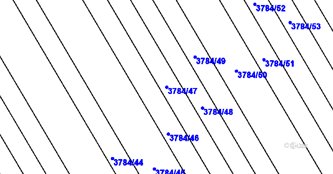 Parcela st. 3784/47 v KÚ Rakvice, Katastrální mapa