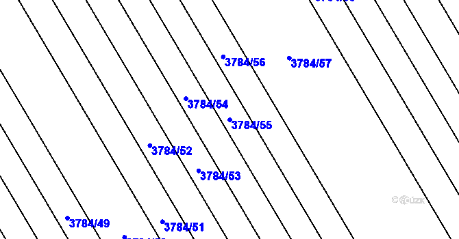 Parcela st. 3784/55 v KÚ Rakvice, Katastrální mapa