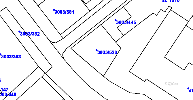 Parcela st. 3003/520 v KÚ Rakvice, Katastrální mapa