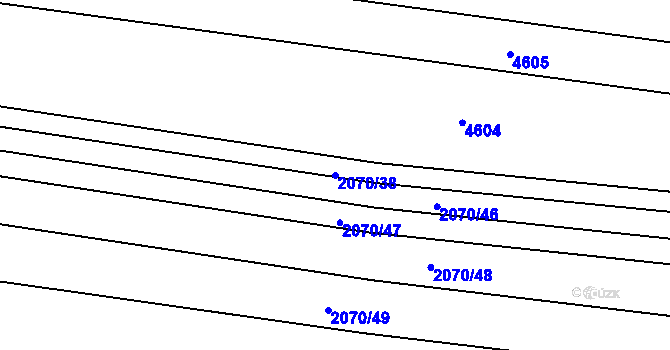 Parcela st. 2070/38 v KÚ Rakvice, Katastrální mapa