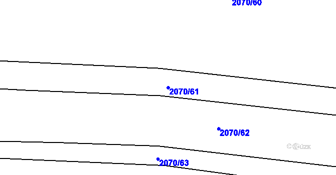 Parcela st. 2070/61 v KÚ Rakvice, Katastrální mapa
