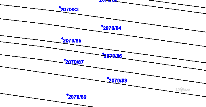 Parcela st. 2070/86 v KÚ Rakvice, Katastrální mapa