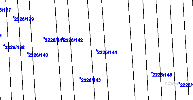 Parcela st. 2226/144 v KÚ Rakvice, Katastrální mapa