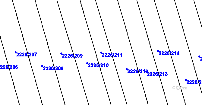 Parcela st. 2226/211 v KÚ Rakvice, Katastrální mapa