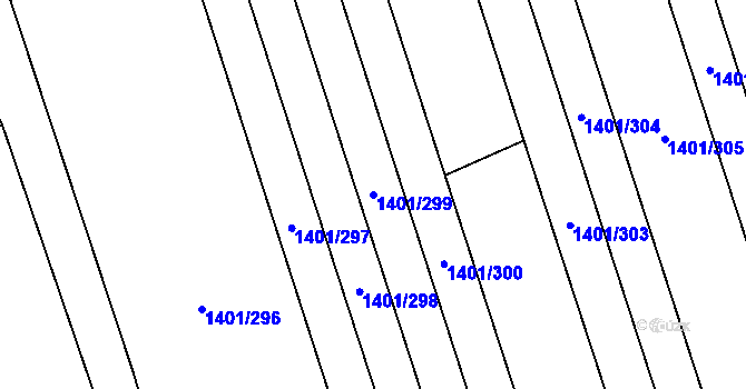 Parcela st. 1401/299 v KÚ Rakvice, Katastrální mapa