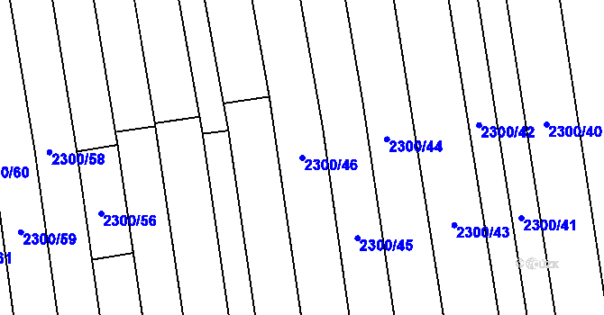 Parcela st. 2300/46 v KÚ Rakvice, Katastrální mapa