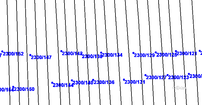 Parcela st. 2300/134 v KÚ Rakvice, Katastrální mapa