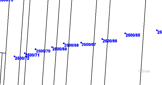 Parcela st. 2500/67 v KÚ Rakvice, Katastrální mapa