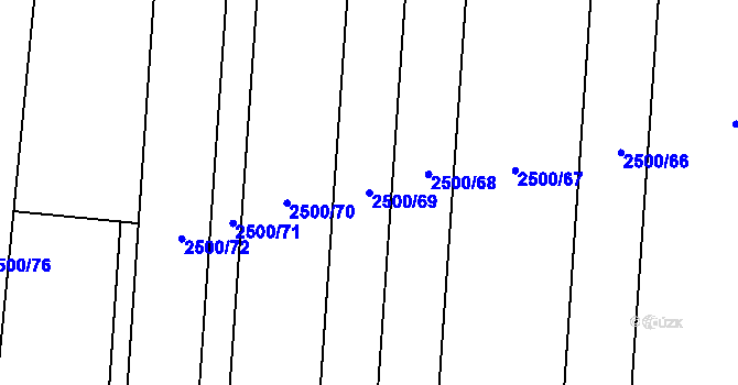 Parcela st. 2500/69 v KÚ Rakvice, Katastrální mapa