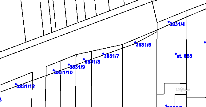 Parcela st. 3831/7 v KÚ Rakvice, Katastrální mapa