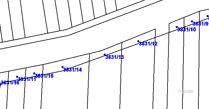 Parcela st. 3831/13 v KÚ Rakvice, Katastrální mapa