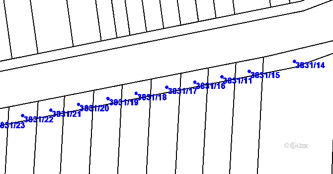 Parcela st. 3831/17 v KÚ Rakvice, Katastrální mapa
