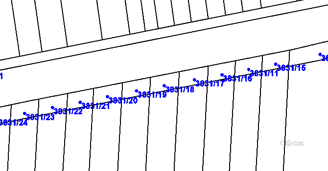 Parcela st. 3831/18 v KÚ Rakvice, Katastrální mapa