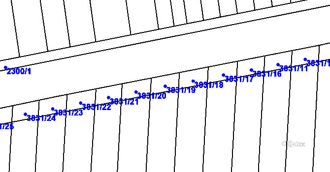 Parcela st. 3831/19 v KÚ Rakvice, Katastrální mapa