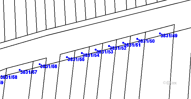 Parcela st. 3831/53 v KÚ Rakvice, Katastrální mapa