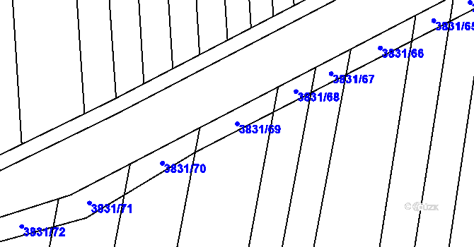 Parcela st. 3831/69 v KÚ Rakvice, Katastrální mapa