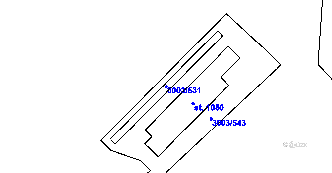 Parcela st. 3003/531 v KÚ Rakvice, Katastrální mapa