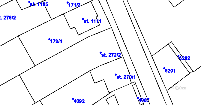 Parcela st. 272/2 v KÚ Rakvice, Katastrální mapa