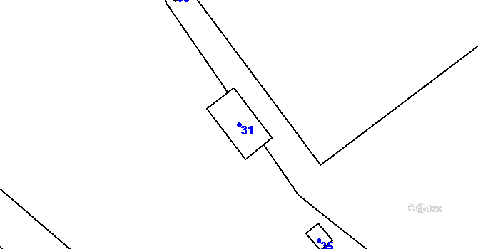 Parcela st. 31 v KÚ Kuřívody, Katastrální mapa