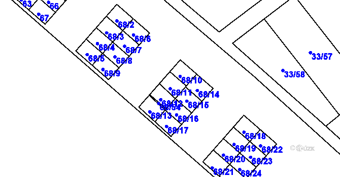 Parcela st. 68/11 v KÚ Kuřívody, Katastrální mapa