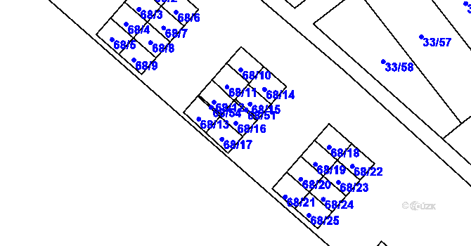Parcela st. 68/16 v KÚ Kuřívody, Katastrální mapa