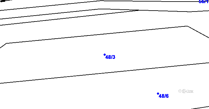 Parcela st. 48/3 v KÚ Hrádek u Loun, Katastrální mapa