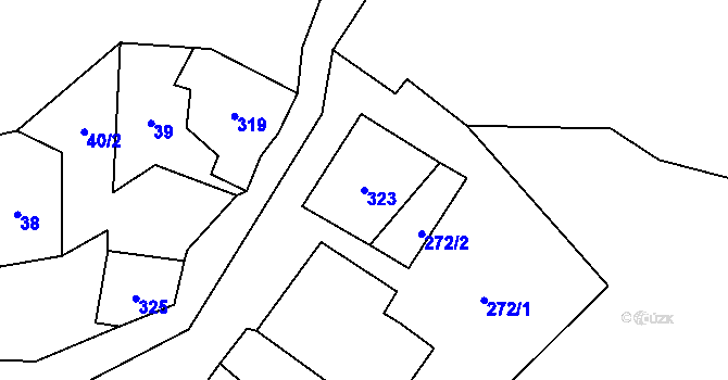 Parcela st. 323 v KÚ Hrádek u Loun, Katastrální mapa