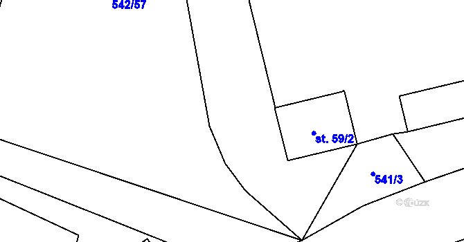 Parcela st. 59/5 v KÚ Raná u Loun, Katastrální mapa