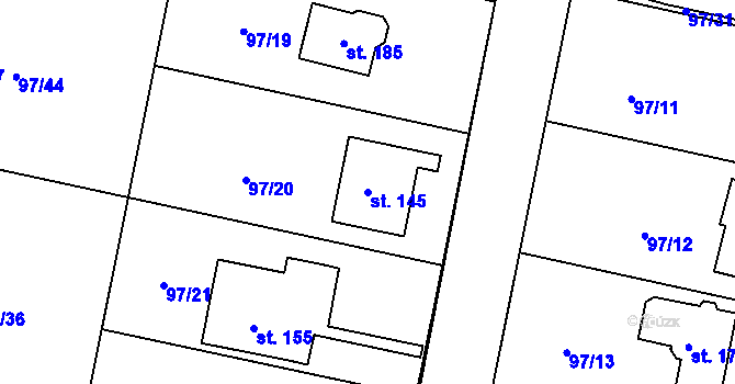 Parcela st. 145 v KÚ Raná u Loun, Katastrální mapa
