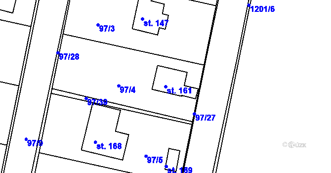 Parcela st. 161 v KÚ Raná u Loun, Katastrální mapa