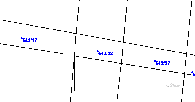 Parcela st. 542/22 v KÚ Raná u Loun, Katastrální mapa