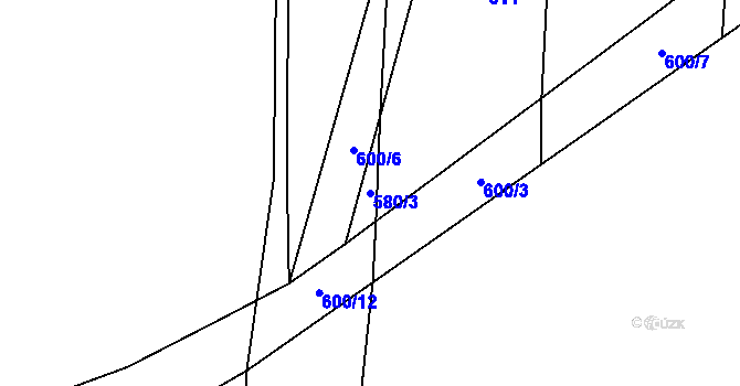 Parcela st. 580/3 v KÚ Raná u Loun, Katastrální mapa