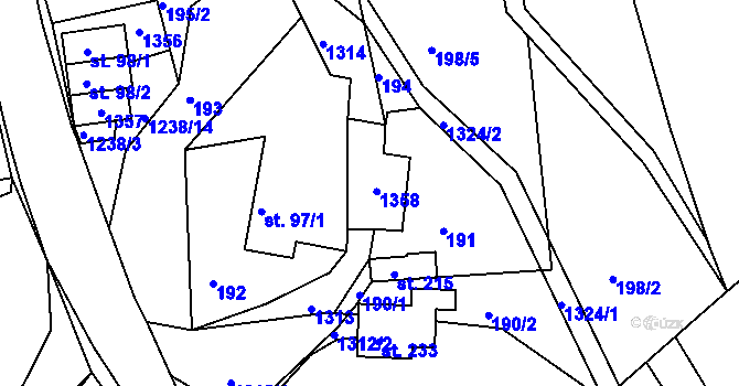 Parcela st. 97/2 v KÚ Raná u Hlinska, Katastrální mapa
